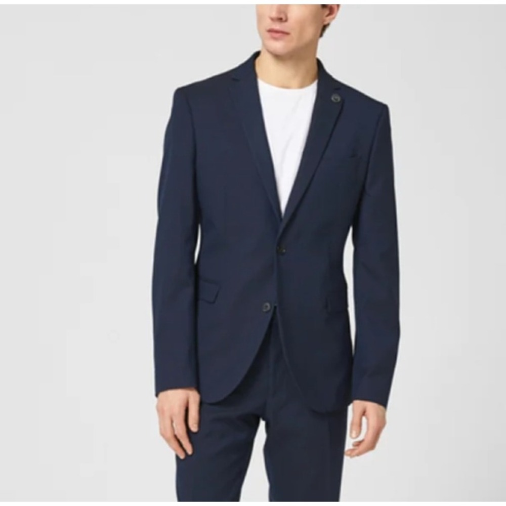 S.Oliver Black Label Men's Navy Blue Blazer Suit Jacket Slim Fit Formal Size 44L